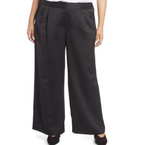 Plus Size Women's Vince Camuto Wide Leg Satin Pants Size 16W - Black - NWT
